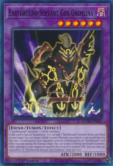 Earthbound Servant Geo Gremlina Age of Overlord Yu-Gi-Oh! card