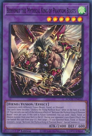 Berfomet the Mythical King of Phantom Beasts Age of Overlord Yu-Gi-Oh! card