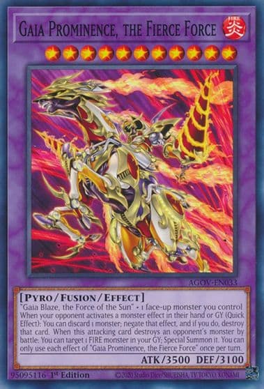 Gaia Prominence the Fierce Force Age of Overlord Yu-Gi-Oh! card