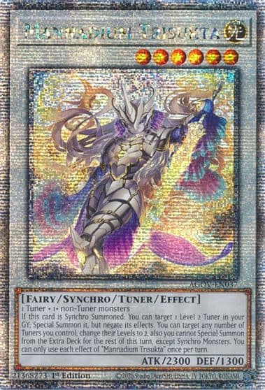 Mannadium Trisukta Quarter Century Secret Rare Age of Overlord Yu-Gi-Oh! card