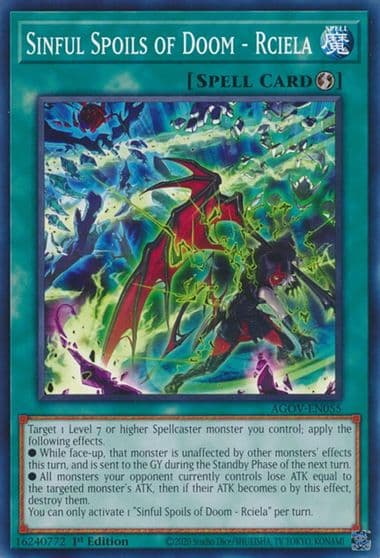 Sinful Spoils of Doom Rciela Age of Overlord Yu-Gi-Oh! card
