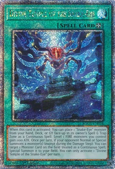 Divine Temple of the Snake Eye Quarter Century Secret Rare Age of Overlord Yu-Gi-Oh! card