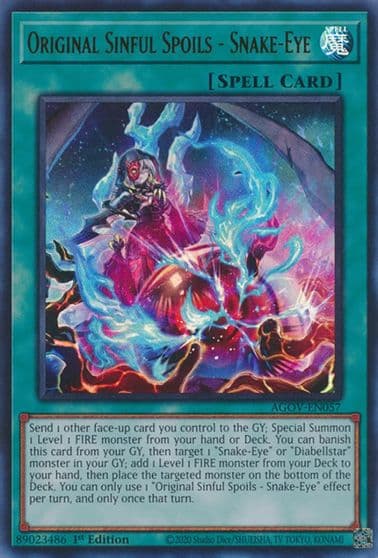 Original Sinful Spoils Snake Eye Age of Overlord Yu-Gi-Oh! card