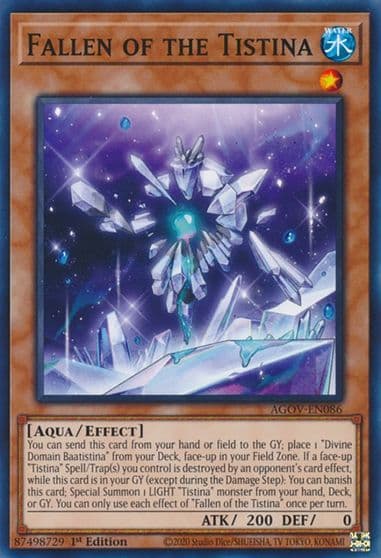 Fallen of the Tistina Age of Overlord Yu-Gi-Oh! card