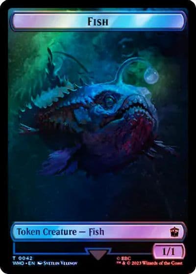 Fish Clue 0055 Double Sided Token Surge Foil Universes Beyond: Doctor Who Magic card