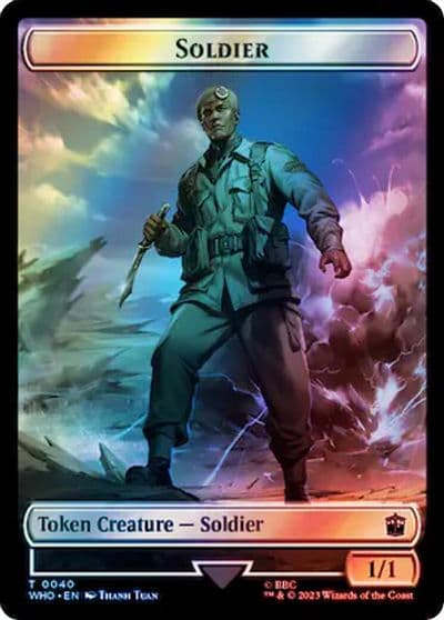 Soldier Mutant Double Sided Token Surge Foil Universes Beyond: Doctor Who Magic card