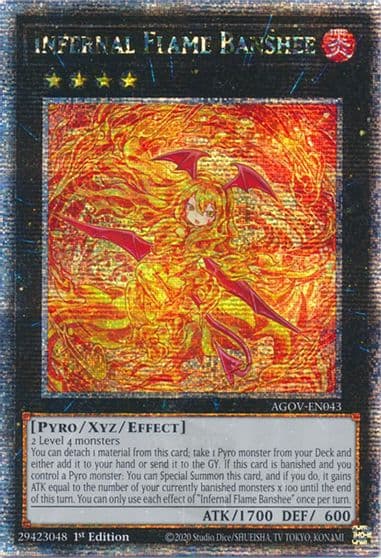 Infernal Flame Banshee Quarter Century Secret Rare Age of Overlord Yu-Gi-Oh! card