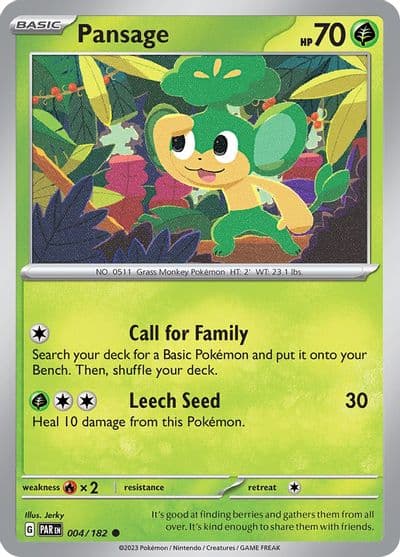 Pansage SV04: Paradox Rift Pokemon card