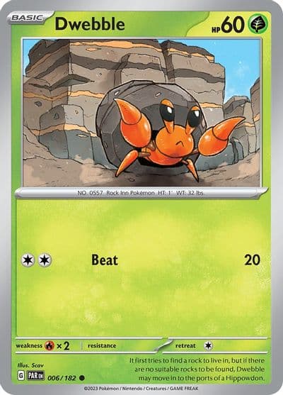 Dwebble SV04: Paradox Rift Pokemon card