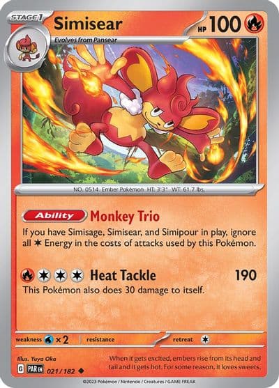 Simisear SV04: Paradox Rift Pokemon card