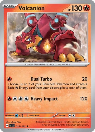 Volcanion SV04: Paradox Rift Pokemon card