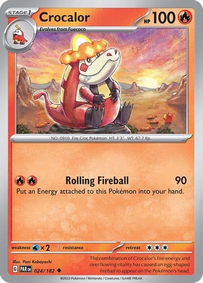 Crocalor SV04: Paradox Rift Pokemon card
