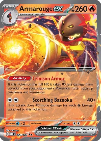 Armarouge ex SV04: Paradox Rift Pokemon card