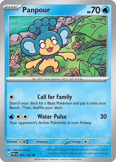 Panpour SV04: Paradox Rift Pokemon card