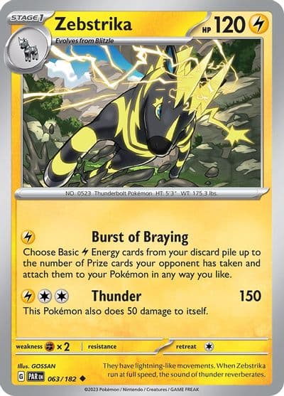Zebstrika SV04: Paradox Rift Pokemon card
