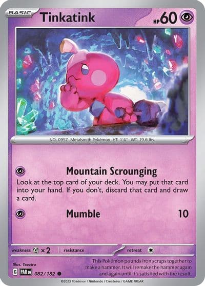 Tinkatink SV04: Paradox Rift Pokemon card