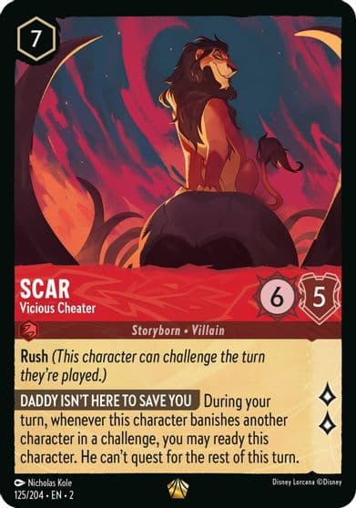 Scar Vicious Cheater Rise of the Floodborn Lorcana card