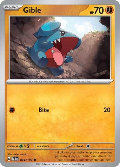 Gible SV04: Paradox Rift Pokemon card