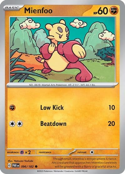 Mienfoo SV04: Paradox Rift Pokemon card