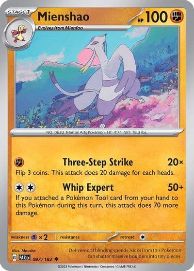 Mienshao SV04: Paradox Rift Pokemon card