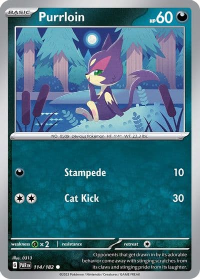 Purrloin SV04: Paradox Rift Pokemon card