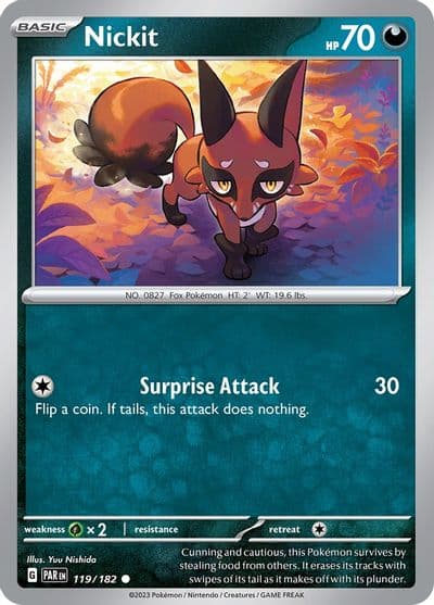 Nickit SV04: Paradox Rift Pokemon card
