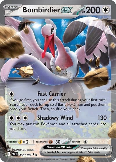 Bombirdier ex SV04: Paradox Rift Pokemon card