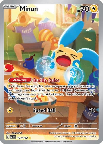 Minun SV04: Paradox Rift Pokemon card