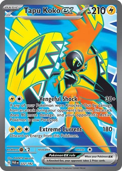 Tapu Koko ex SV04: Paradox Rift Pokemon card
