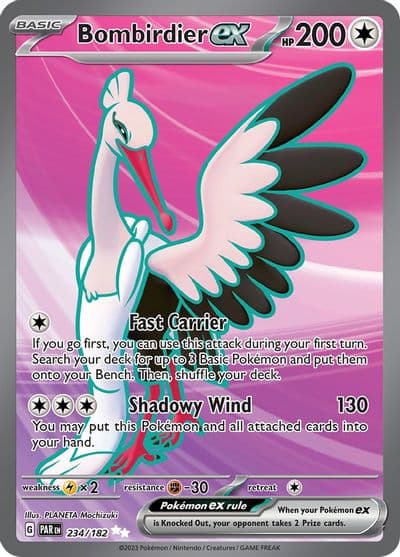 Bombirdier ex SV04: Paradox Rift Pokemon card