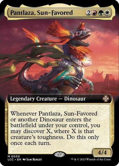 Pantlaza Sun Favored Extended Art Commander: The Lost Caverns of Ixalan Magic card