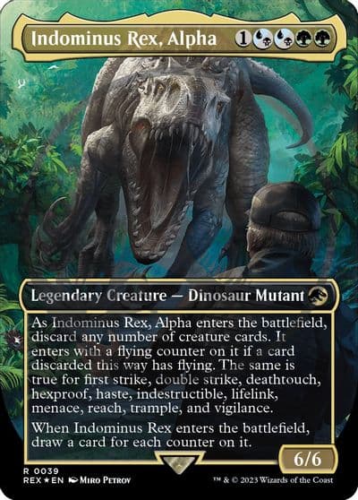 Indominus Rex Alpha Borderless Emblem Universes Beyond: Jurassic World Collection Magic card
