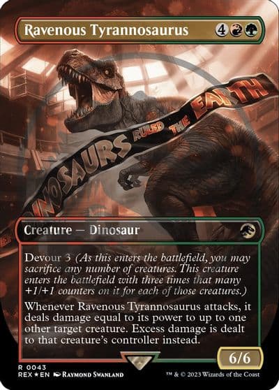 Ravenous Tyrannosaurus Borderless Emblem Universes Beyond: Jurassic World Collection Magic card