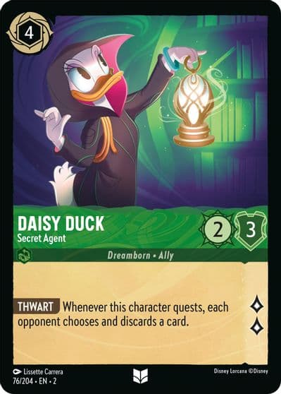 Daisy Duck Secret Agent Rise of the Floodborn Lorcana card