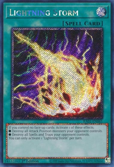 Lightning Storm Platinum Secret Rare 25th Anniversary Rarity Collection Yu-Gi-Oh! card
