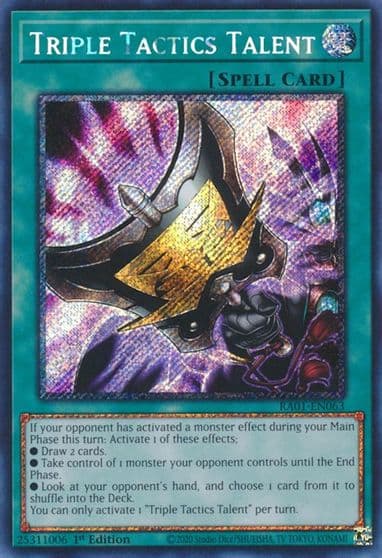 Triple Tactics Talent Platinum Secret Rare 25th Anniversary Rarity Collection Yu-Gi-Oh! card