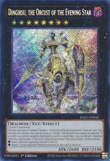 Dingirsu the Orcust of the Evening Star Secret Rare 25th Anniversary Rarity Collection Yu-Gi-Oh! card