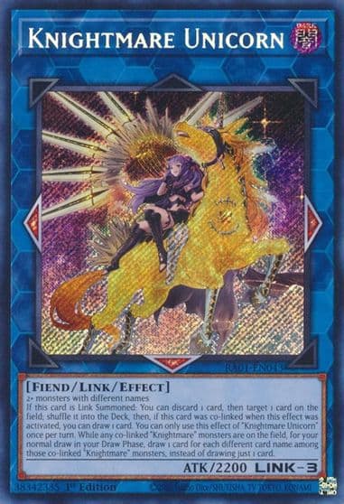 Knightmare Unicorn Alternate Art Secret Rare 25th Anniversary Rarity Collection Yu-Gi-Oh! card