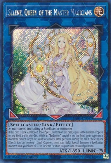 Selene Queen of the Master Magicians Platinum Secret Rare 25th Anniversary Rarity Collection Yu-Gi-Oh! card
