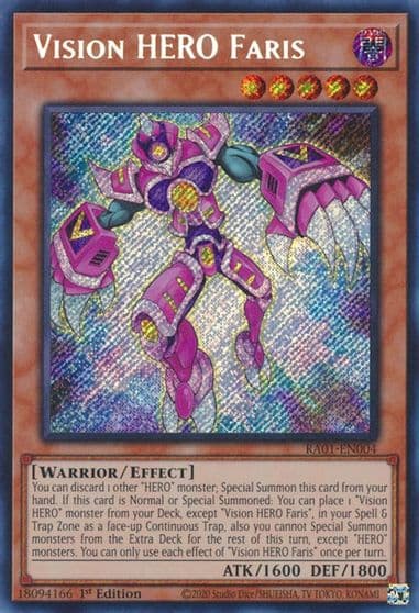 Vision HERO Faris Secret Rare 25th Anniversary Rarity Collection Yu-Gi-Oh! card