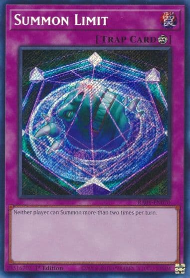 Summon Limit Secret Rare 25th Anniversary Rarity Collection Yu-Gi-Oh! card