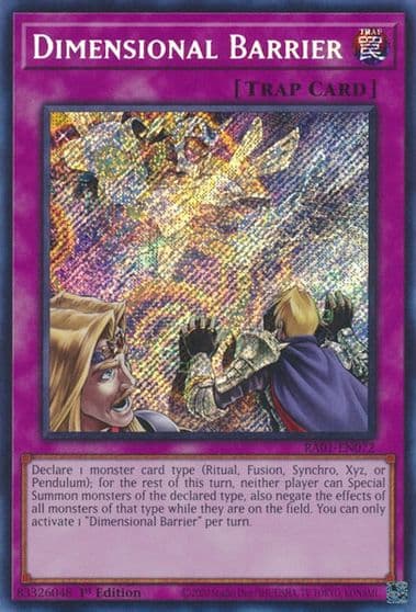 Dimensional Barrier Secret Rare 25th Anniversary Rarity Collection Yu-Gi-Oh! card