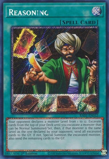 Reasoning Platinum Secret Rare 25th Anniversary Rarity Collection Yu-Gi-Oh! card