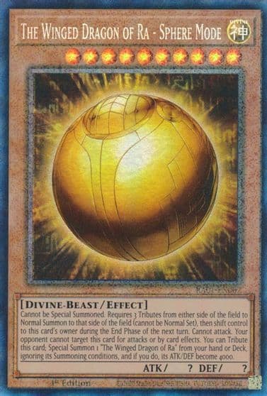The Winged Dragon of Ra Sphere Mode PCR 25th Anniversary Rarity Collection Yu-Gi-Oh! card