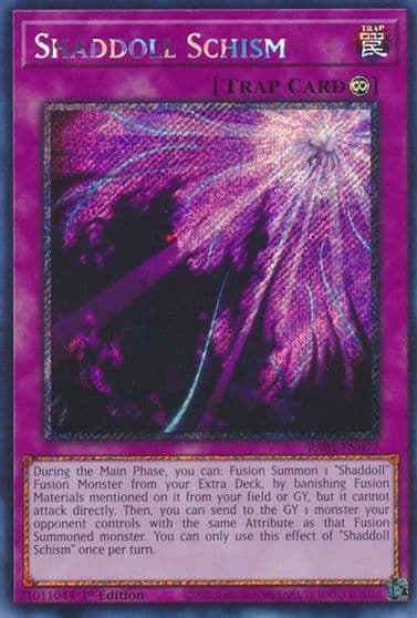 Shaddoll Schism Platinum Secret Rare 25th Anniversary Rarity Collection Yu-Gi-Oh! card