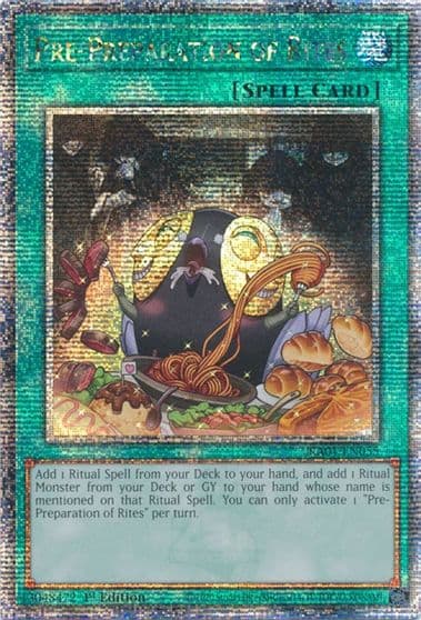 Pre Preparation of Rites Quarter Century Secret Rare 25th Anniversary Rarity Collection Yu-Gi-Oh! card