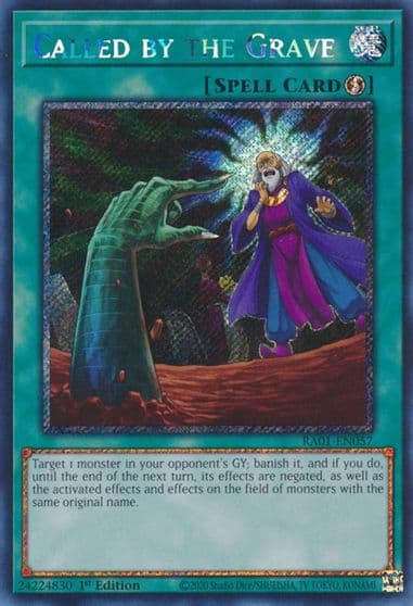 Called by the Grave Platinum Secret Rare 25th Anniversary Rarity Collection Yu-Gi-Oh! card