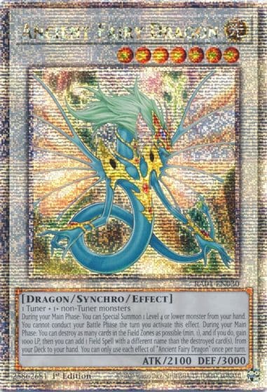 Ancient Fairy Dragon Quarter Century Secret Rare 25th Anniversary Rarity Collection Yu-Gi-Oh! card