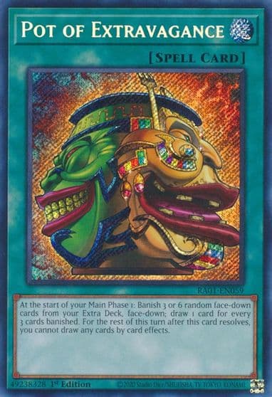 Pot of Extravagance Secret Rare 25th Anniversary Rarity Collection Yu-Gi-Oh! card
