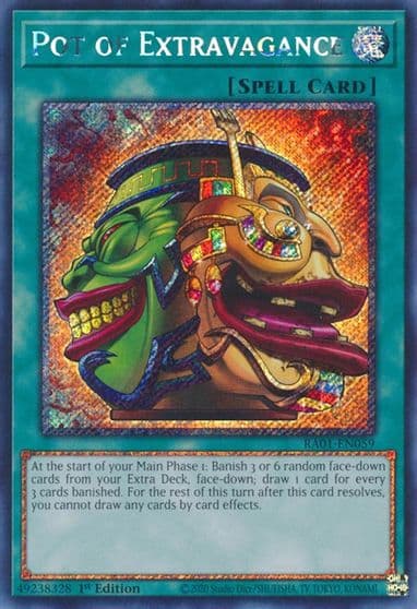 Pot of Extravagance Platinum Secret Rare 25th Anniversary Rarity Collection Yu-Gi-Oh! card